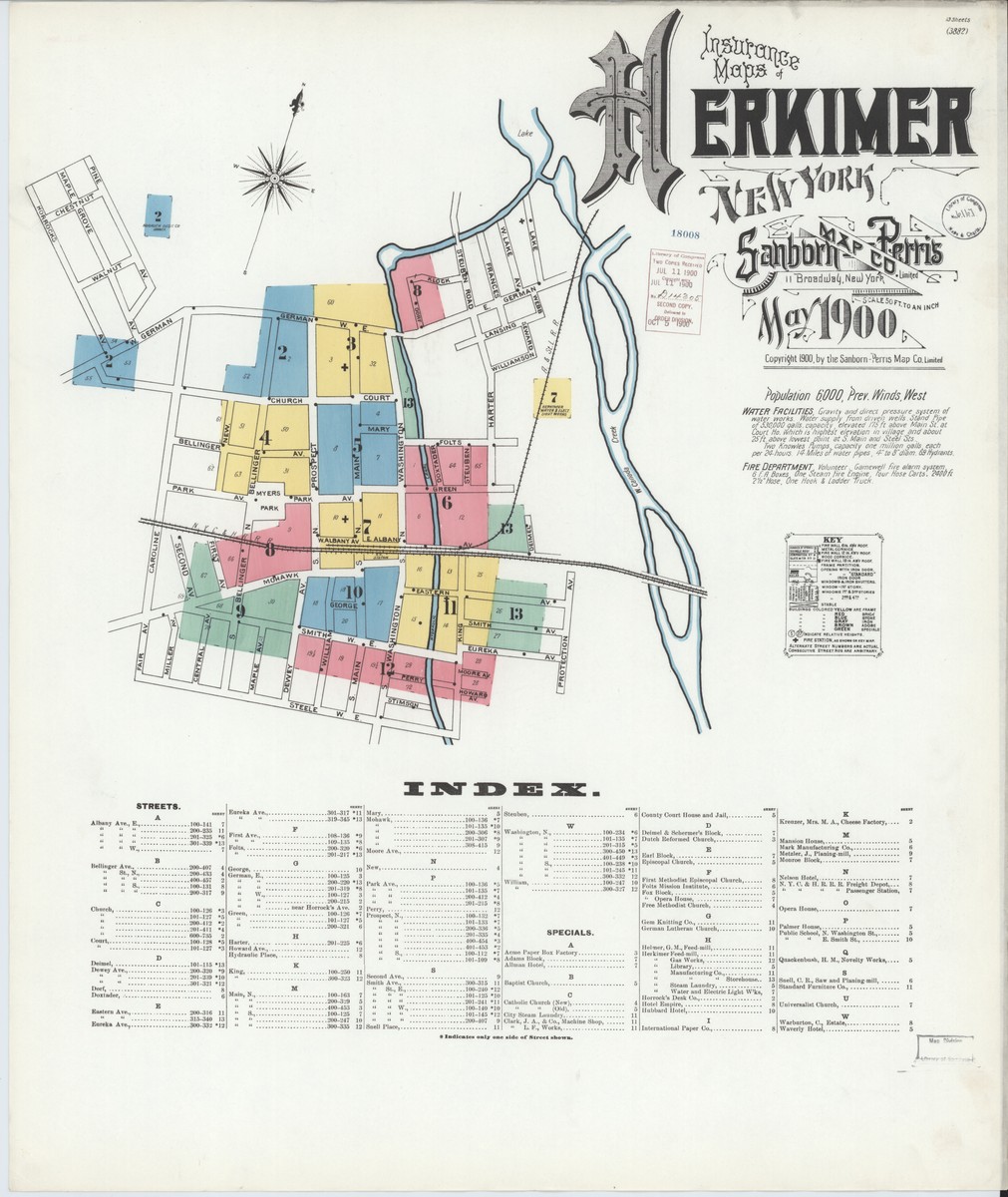 Herkimer New York 1900 Sanborn Fire Insurance Map Sanborn Fire Herkimer New York 1900 